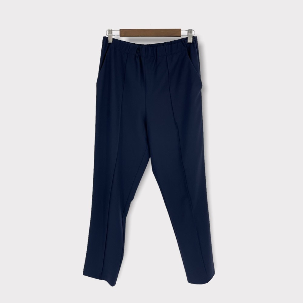 Fendi Navy Blue Seam Pleated Trouser Pants